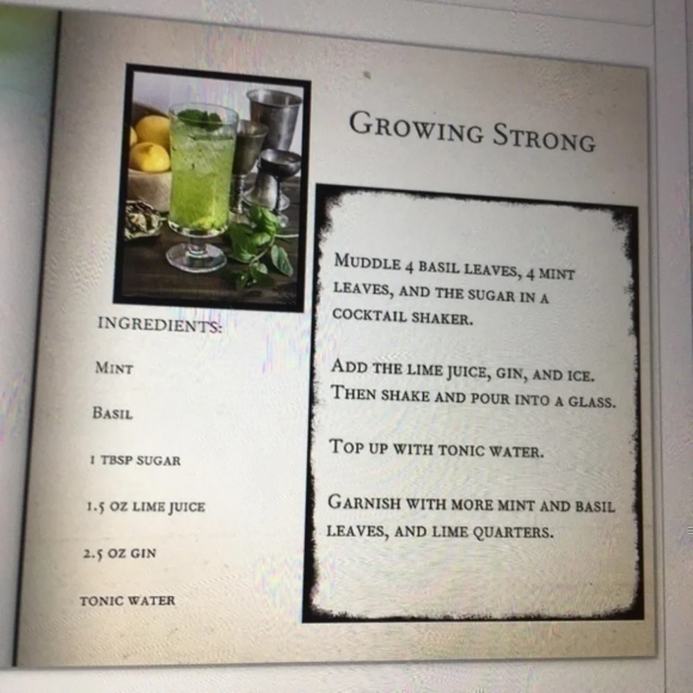 20 page hardcover Game of Thrones Cocktail book